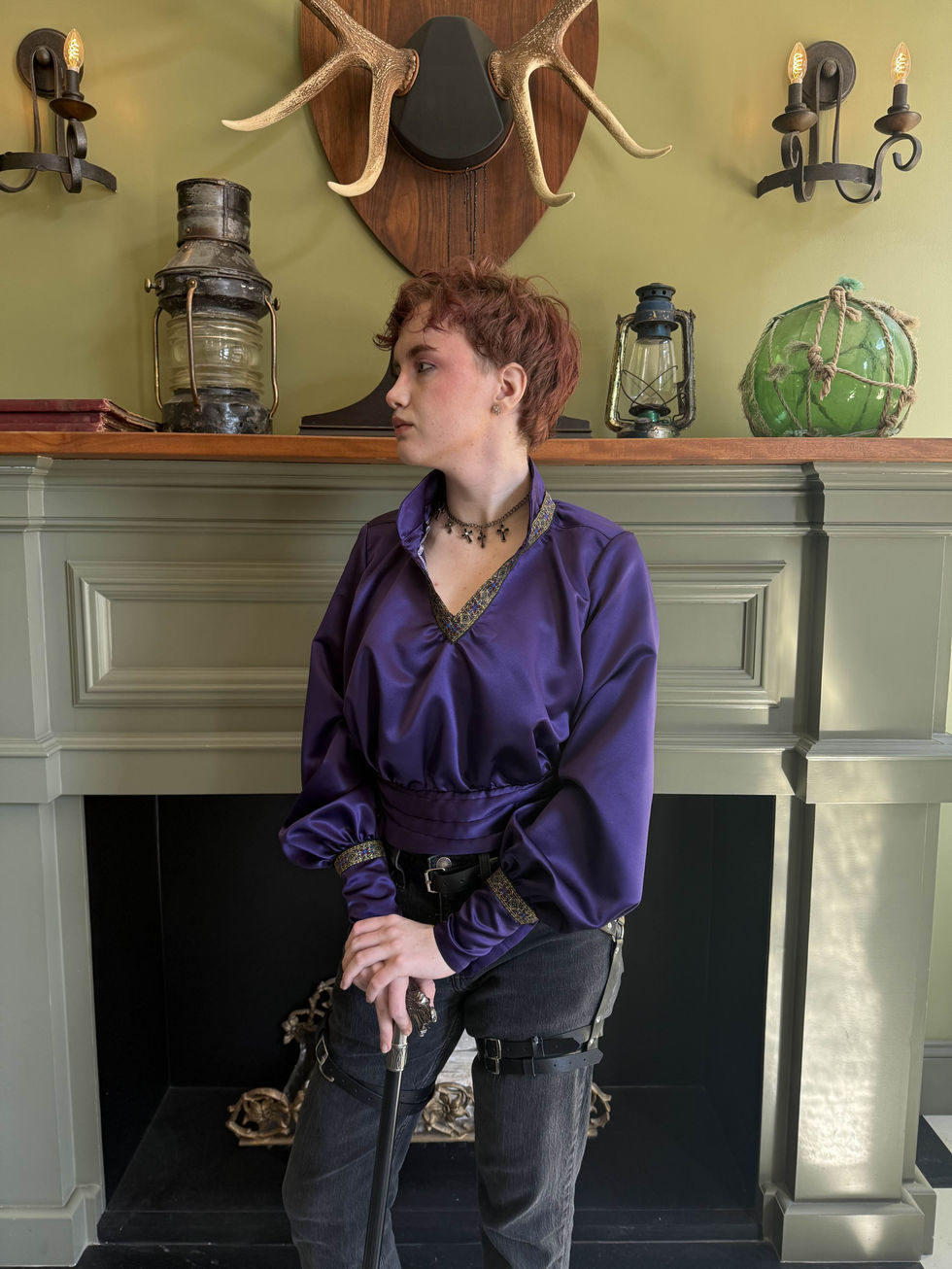 silk shirt inside arms in front