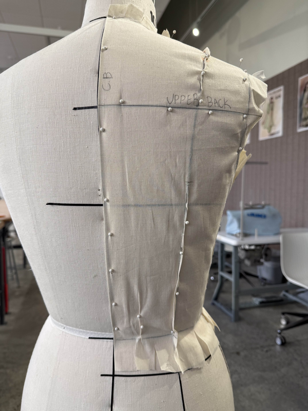 bodice draping back