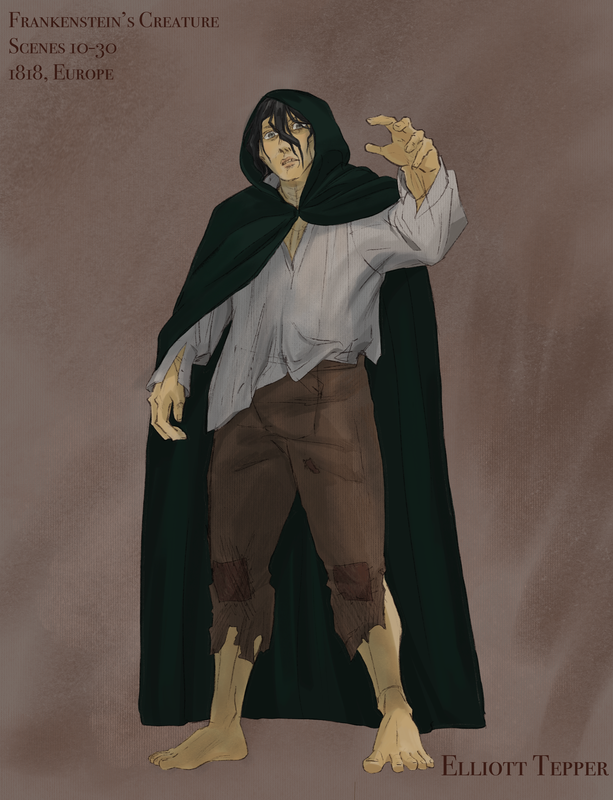 Frankenstein- Creature w cloak render