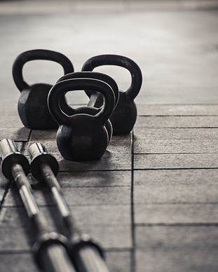 Barbell und Gewichte Kettle