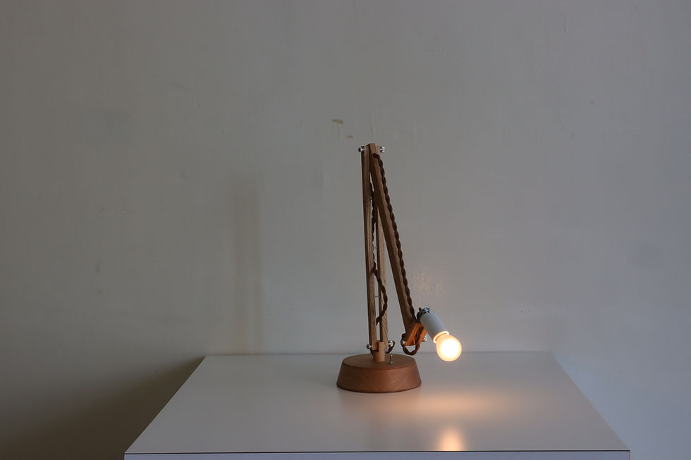 サムネイル： 特注丸台座照明　アンティークブラウン