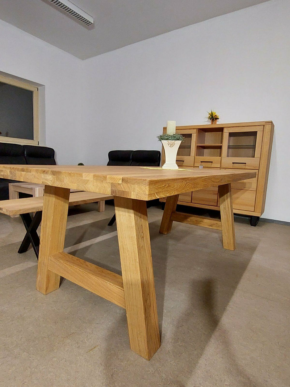 Miniaturbild: Esstisch massiv Wildeiche geölt gerade Kante 240x100