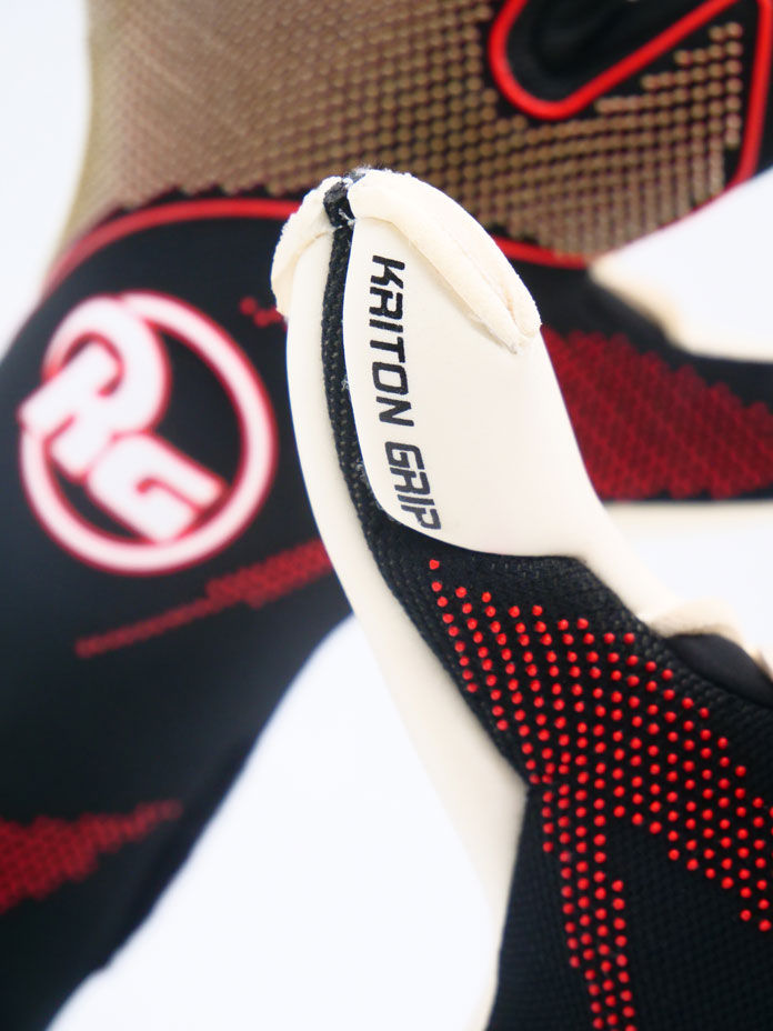 Pikkukuva: RG Toride Limited Edition maalivahdin hanskat Kriton Grip lateksi lähikuvassa