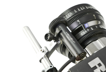 Heden VM35 lens and gear, Zeiss lens, motorized precision focus control camera setup.