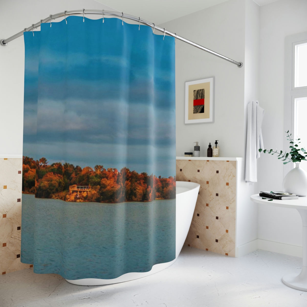 "At The Cottage" Shower Curtain