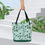 Thumbnail: Large Christian Tote Bag - Leaves on Twigs in Green w/ Cross Pendant