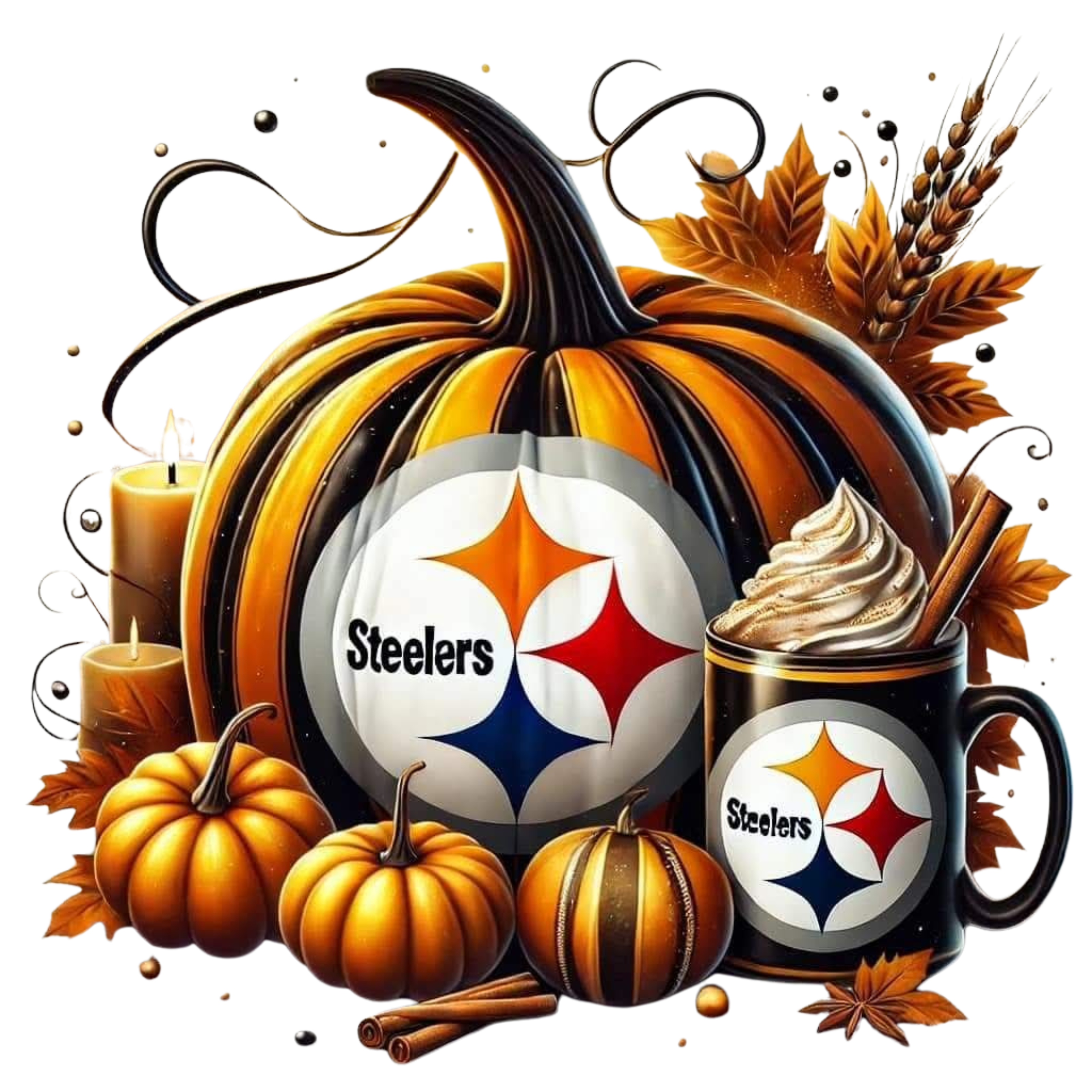 Steelers. Pumpkin Fall PNG digital download.