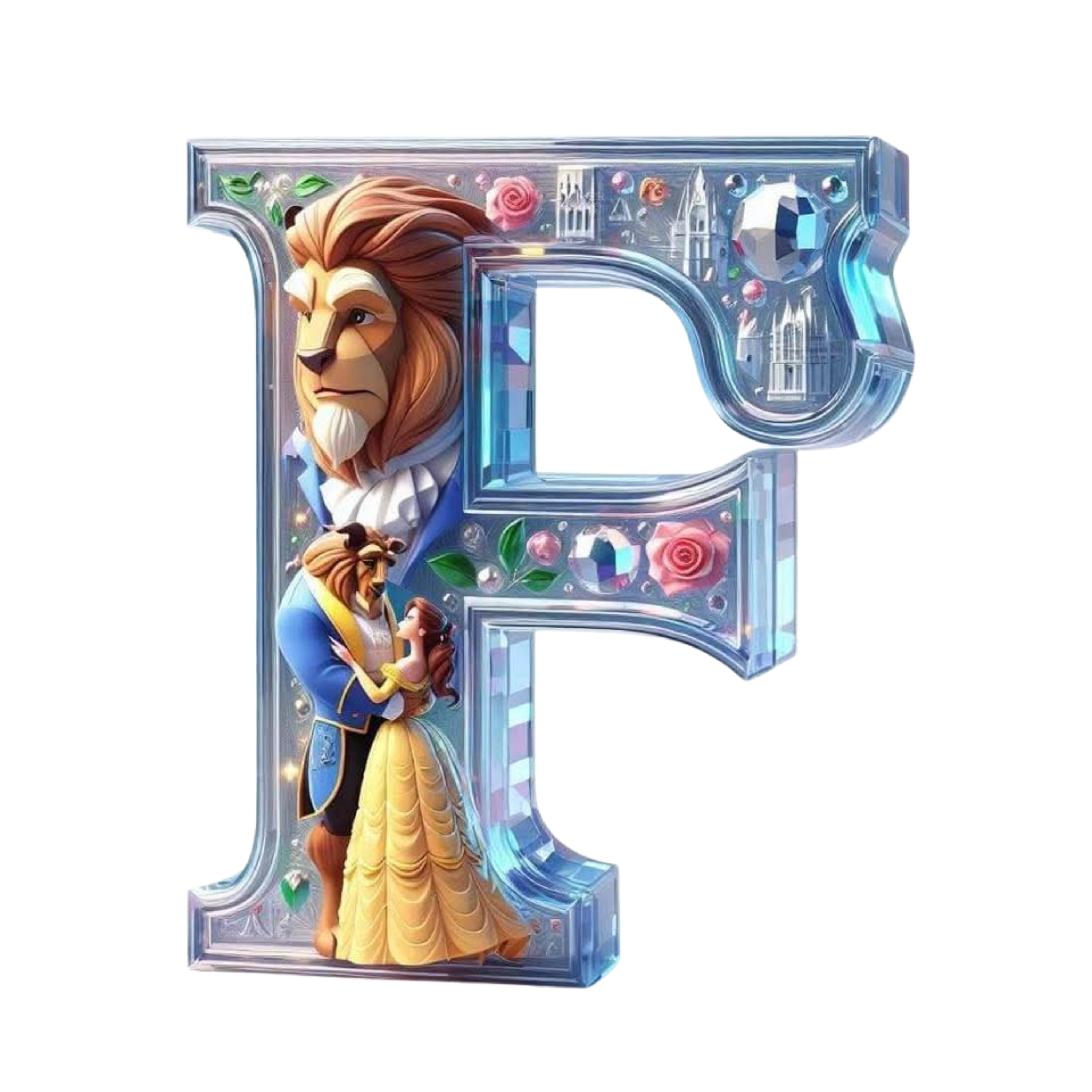 Beauty and the Beast Letter F....PNG instant download.