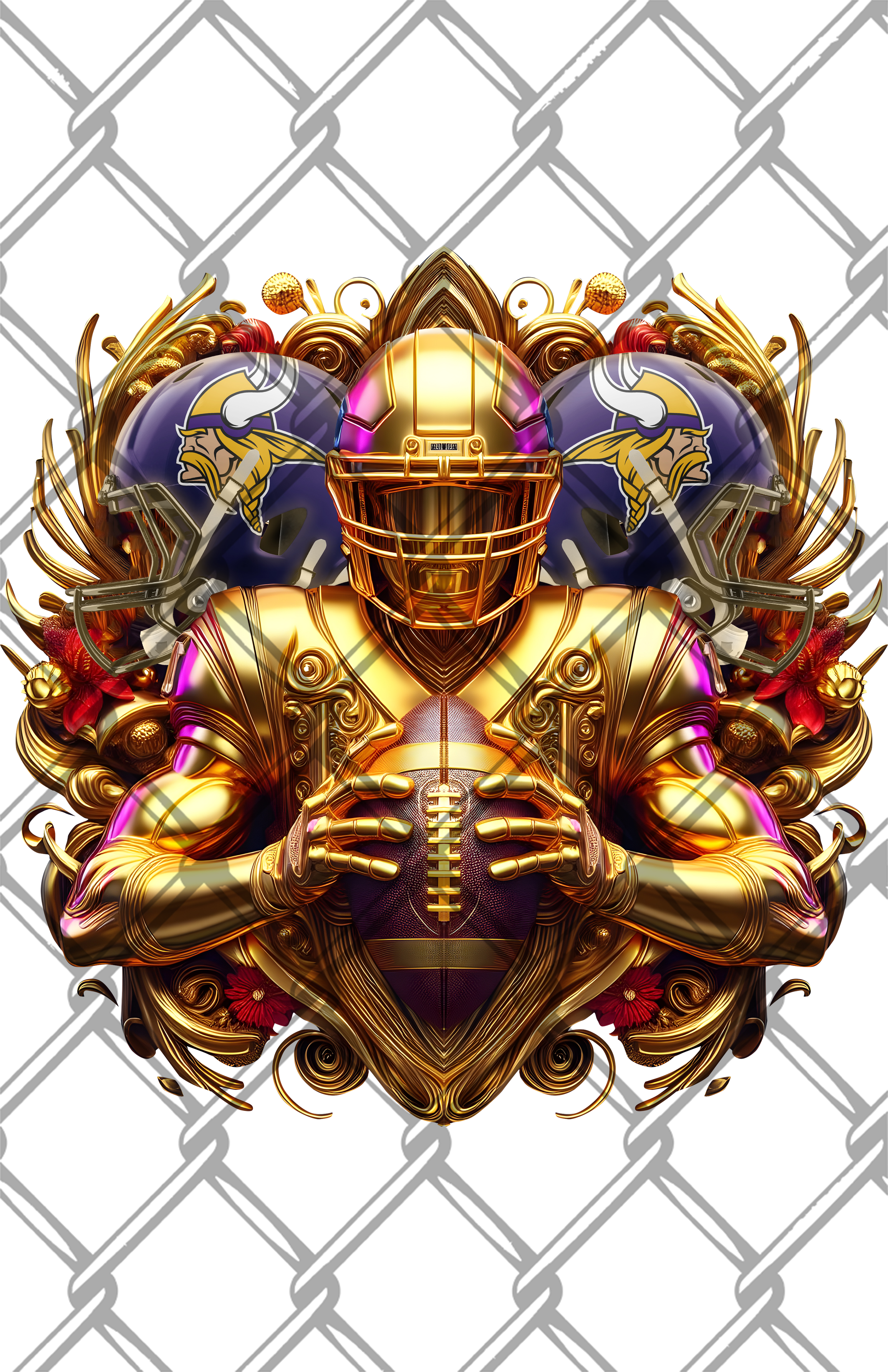Gold Vikings PNG for crafting digital download.