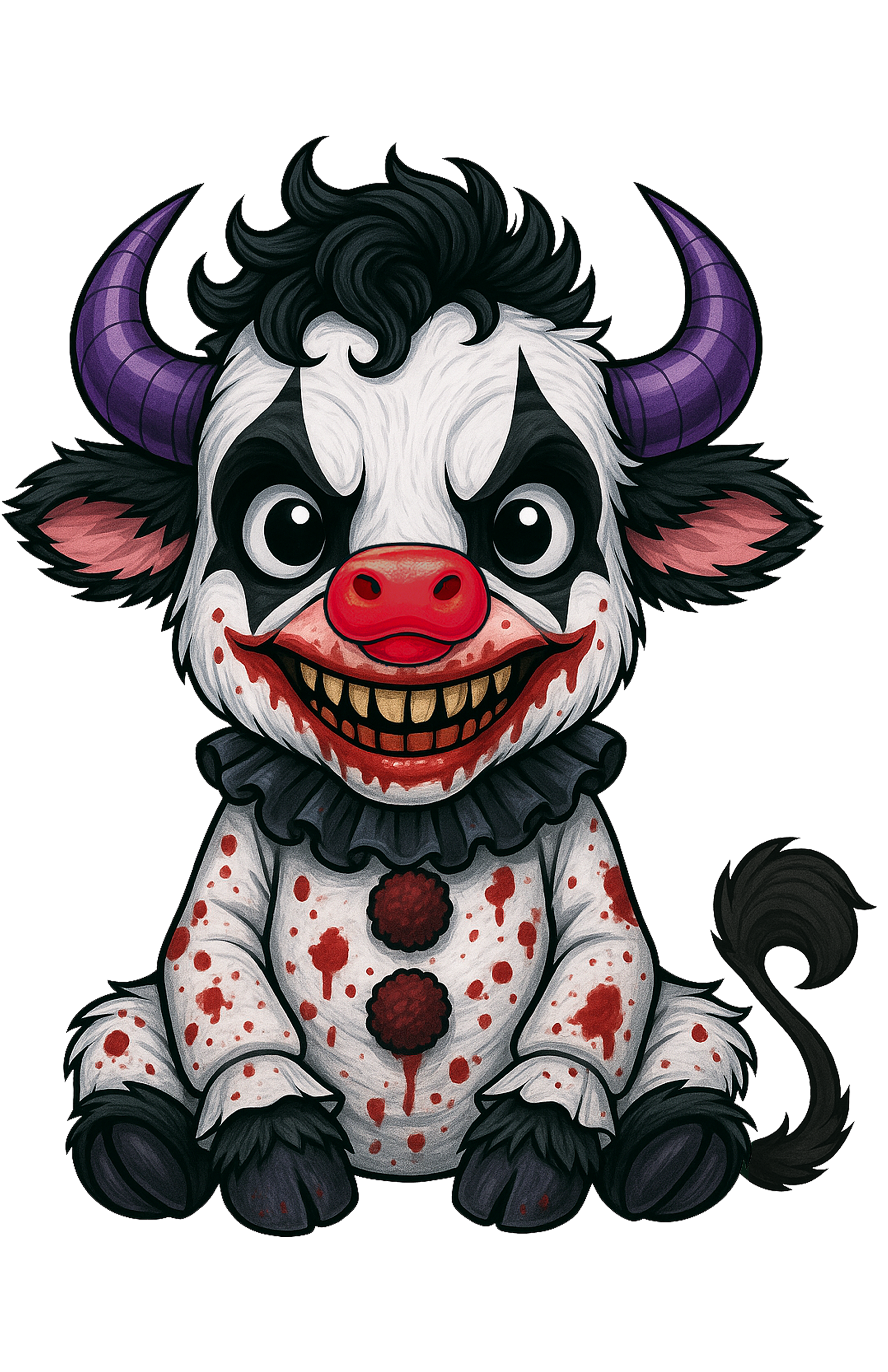 Horror Character Png, Cartoon Character Png, Funny Highland Cow Clipart, Cute Co