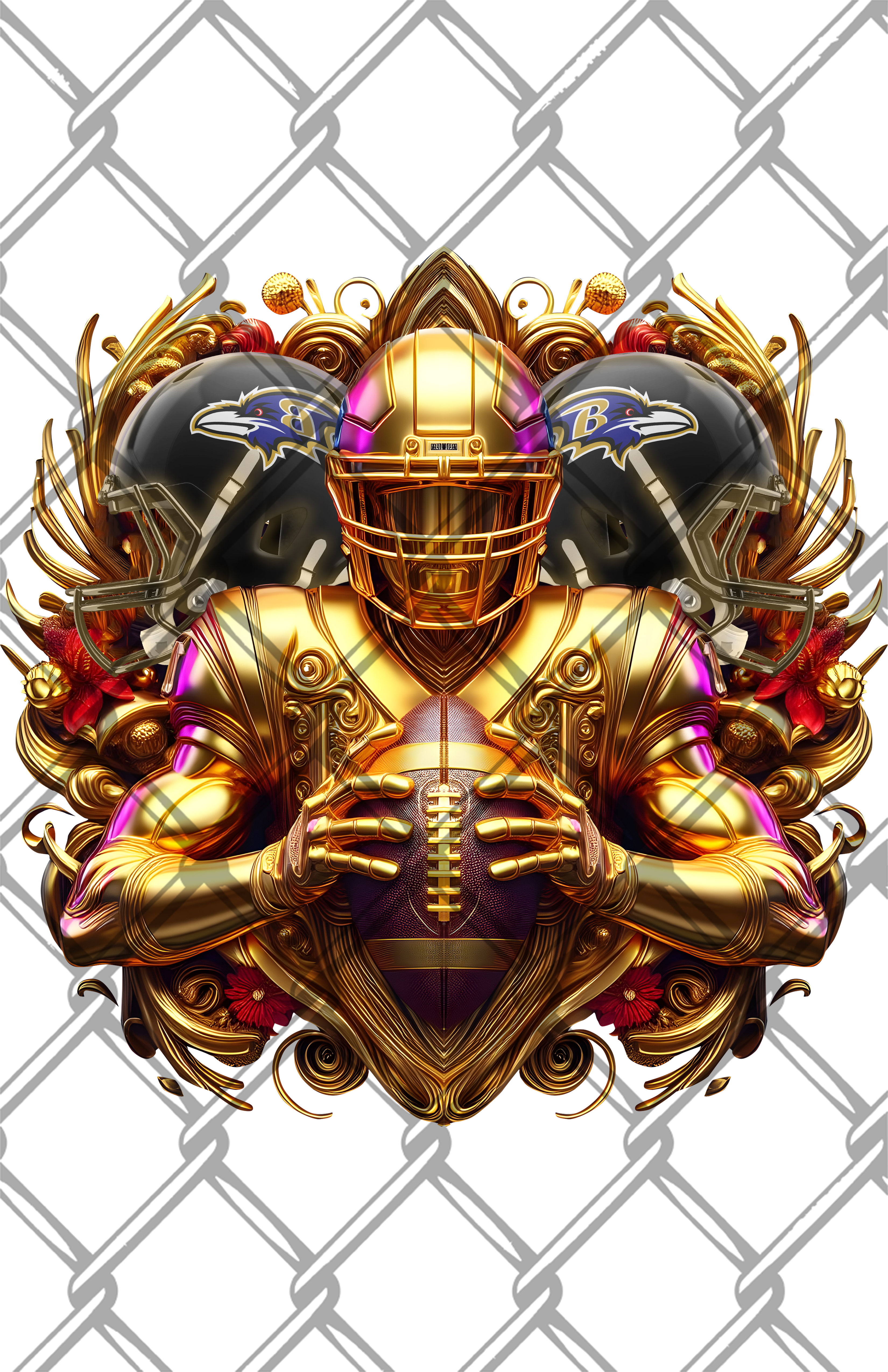 Gold Ravens PNG for crafting digital download.
