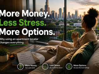 Modern Orlando apartment with a resident enjoying a peaceful morning, representing the benefits of using an apartment locator to save time, reduce stress, and find the right home.