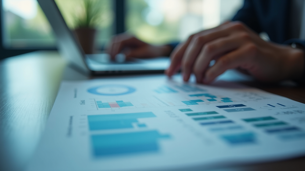 Close-up de tela de computador com gráficos de análise de dados de hotelaria
