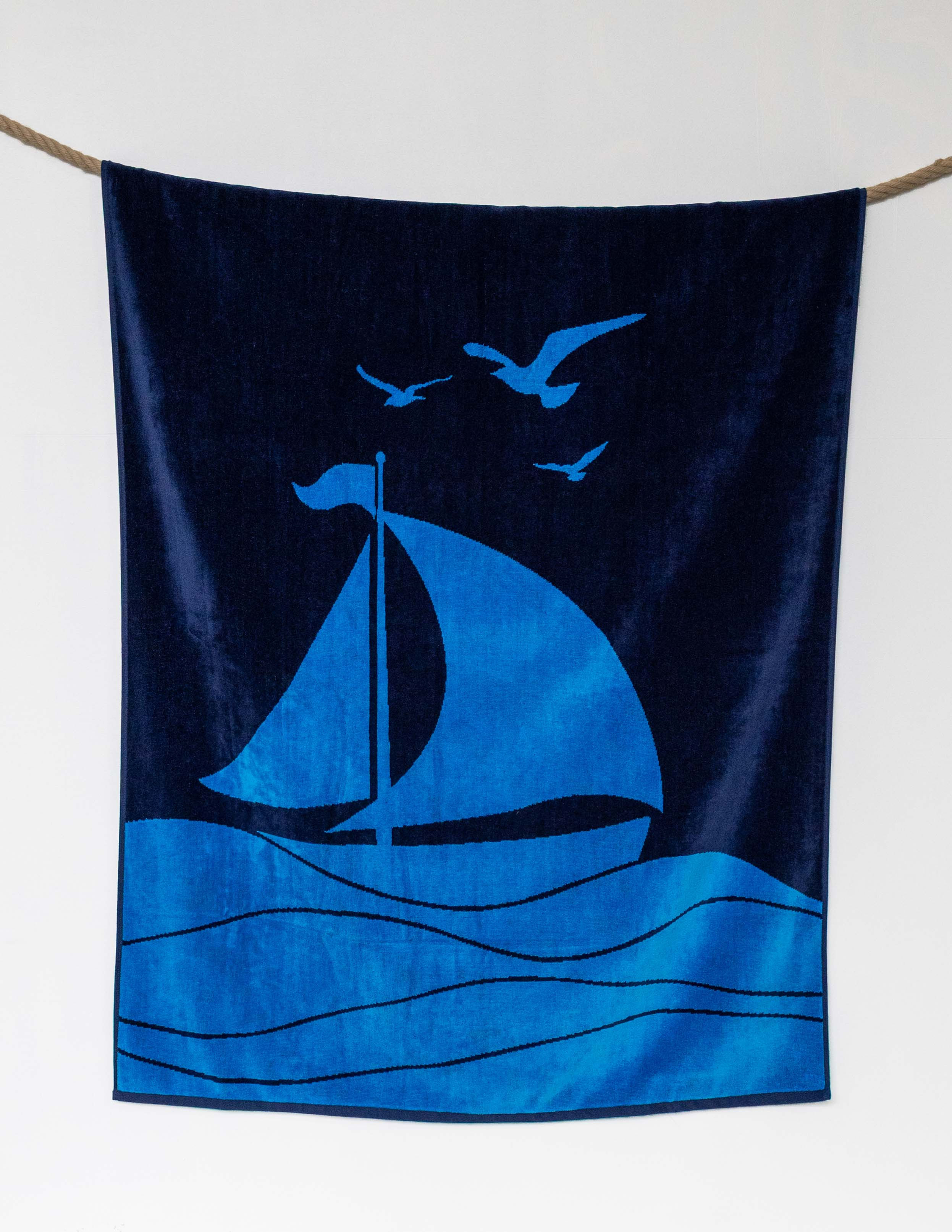 OLV4060 „SAILING BOAT” YD VELOUR BEACH TOWEL