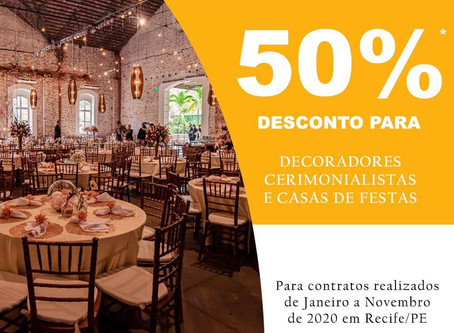 promoção especial para Decoradores, Cerimonialistas e para as Casas de Festas