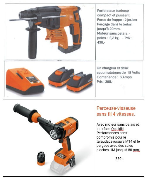 set perceuse et marteau Fein