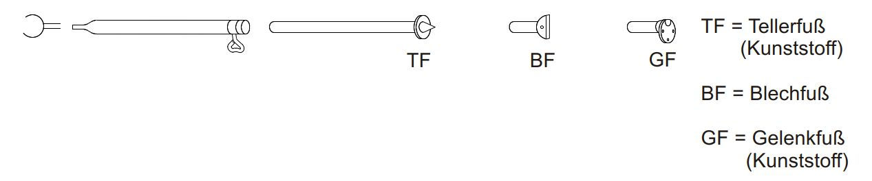 Sturmstangen bis 2,1 m -Stahl-