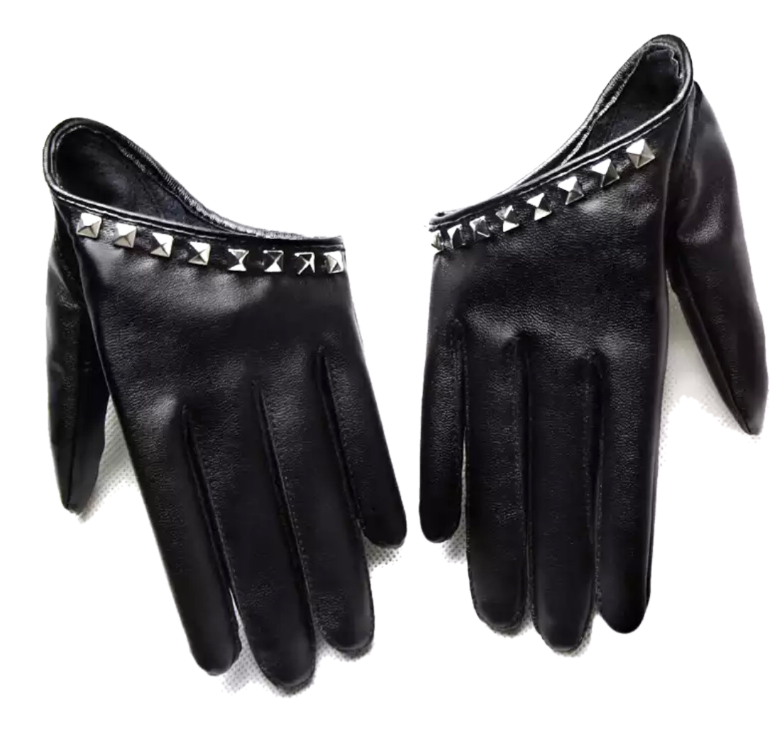 Half Faux Leather Gloves
