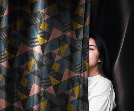 Girl Behind a Curtain