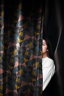 Girl Behind a Curtain