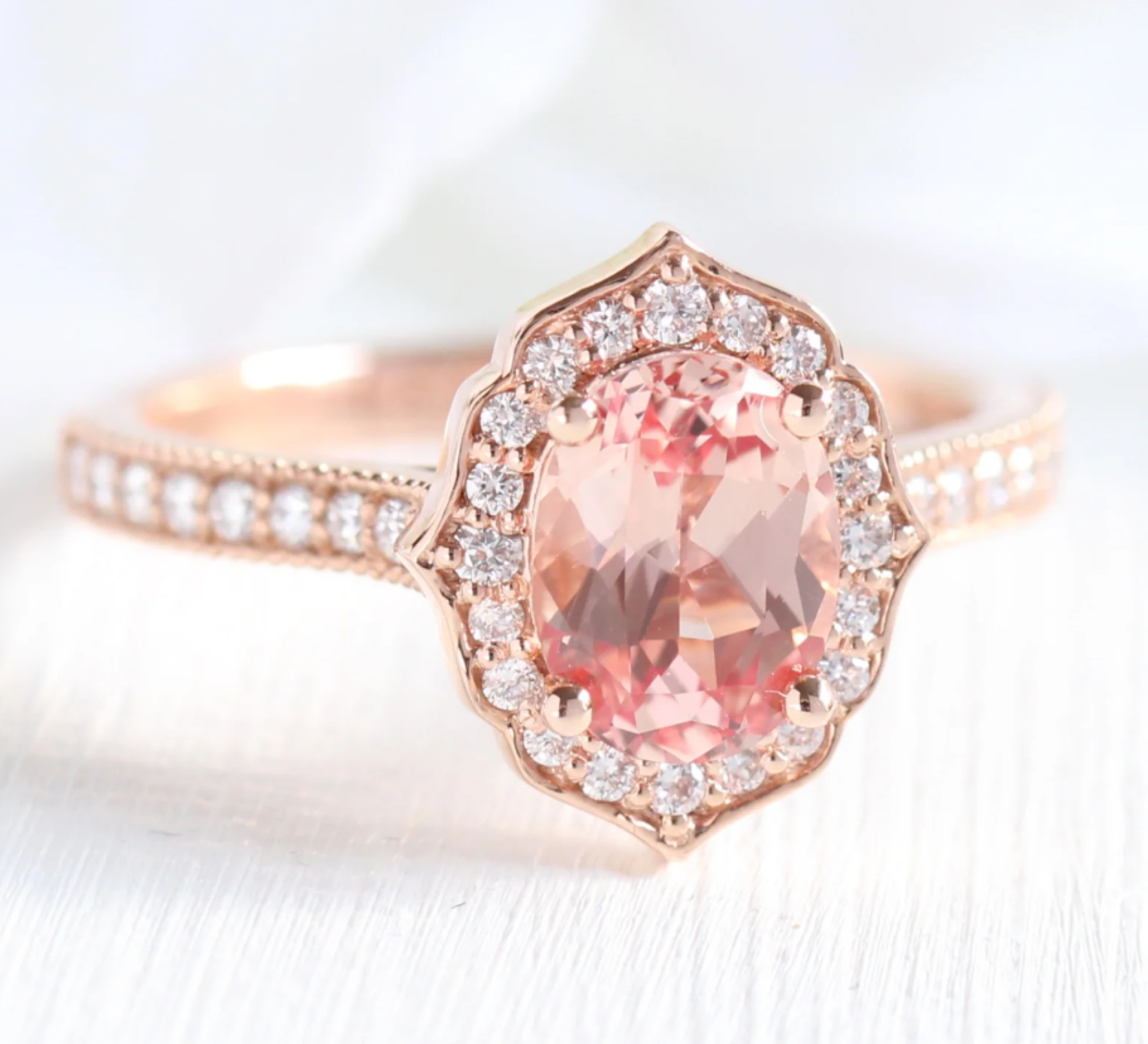 BAGUE MORGANITE OR ROSE ADÈLE