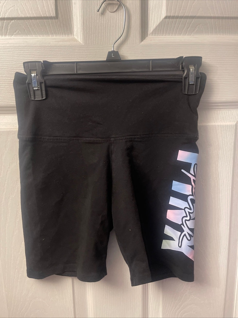 Thumbnail: VS VICTORIAS SECRET PINK HIGH WAIST BIKE SHORT SHORTIE PURE BLACK BLURRED small