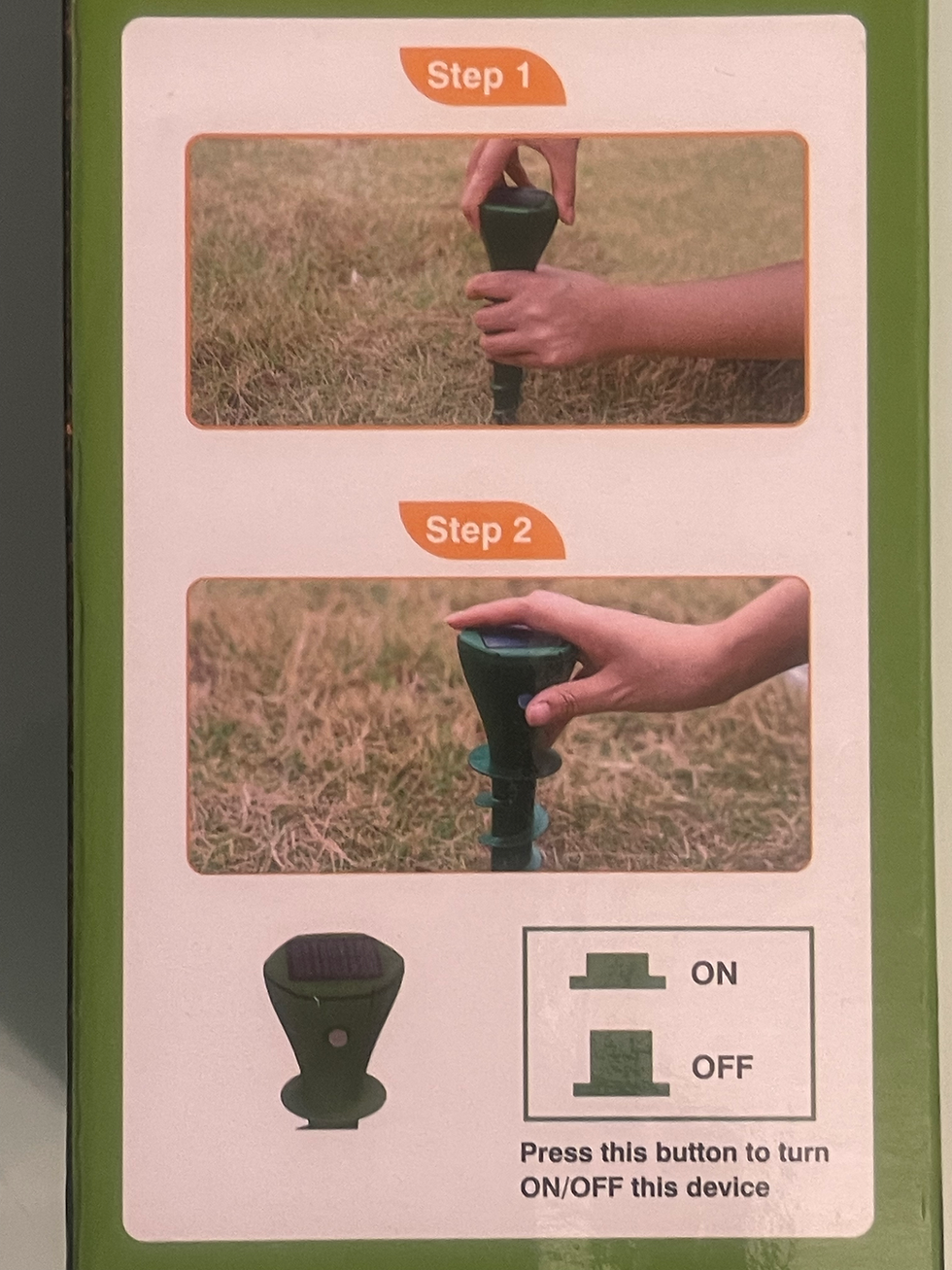 Thumbnail: Mole Repellent Solar Powered for Lawns, Waterproof Gopher & Groundhog Repellent 
