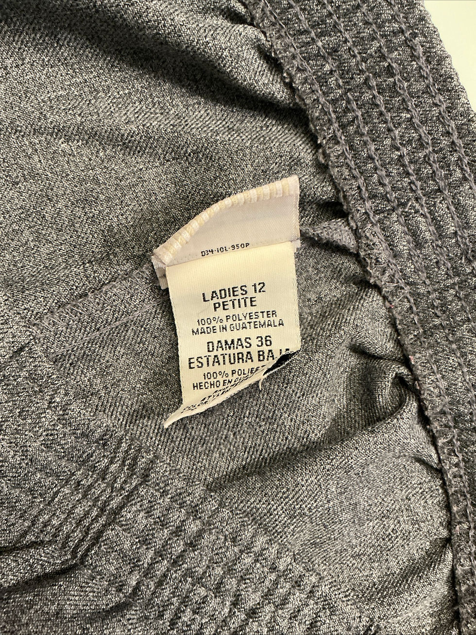 Thumbnail: White Stag PRETTY GRAY ELASTIC WAIST POLYESTER PANTS - SIZE 12 Petite