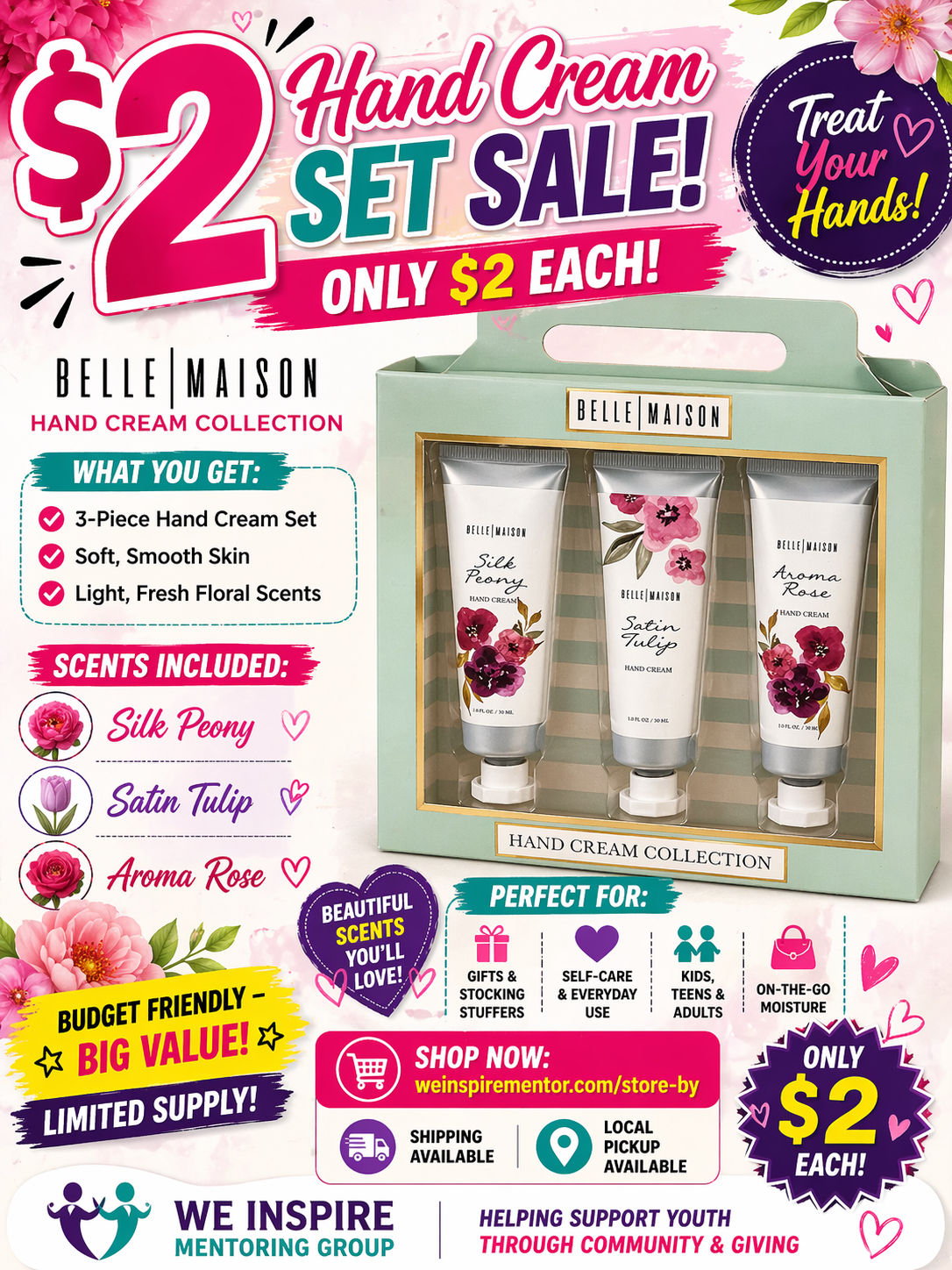 🎁✨ $2 DEAL – HAND CREAM SET! ✨🎁 🧴💐 BELLE MAISON COLLECTION 💐