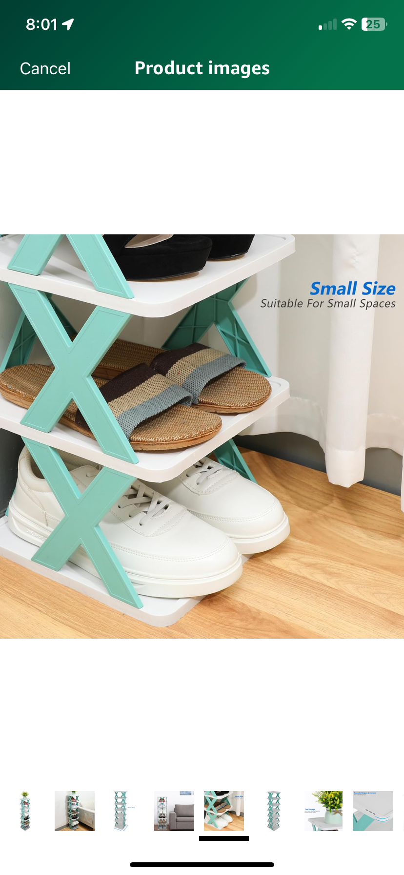 Thumbnail: -Tier Stackable Shoe Rack, Plastic Shoe Storage Organizer Shoe Shelf Narrow Shoe