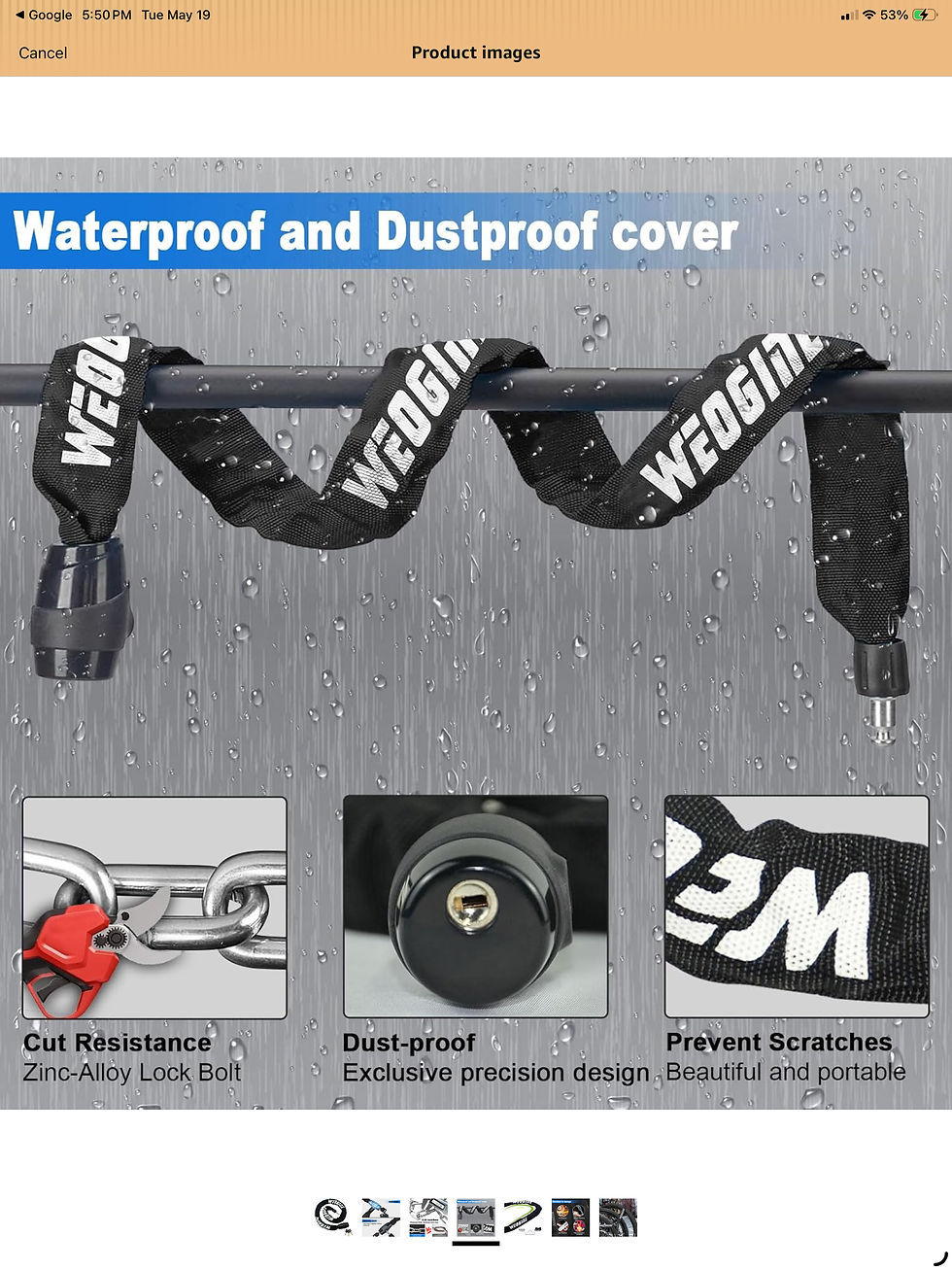 Thumbnail: WEOGINE Heavy-Duty Bike Lock Chain – $5