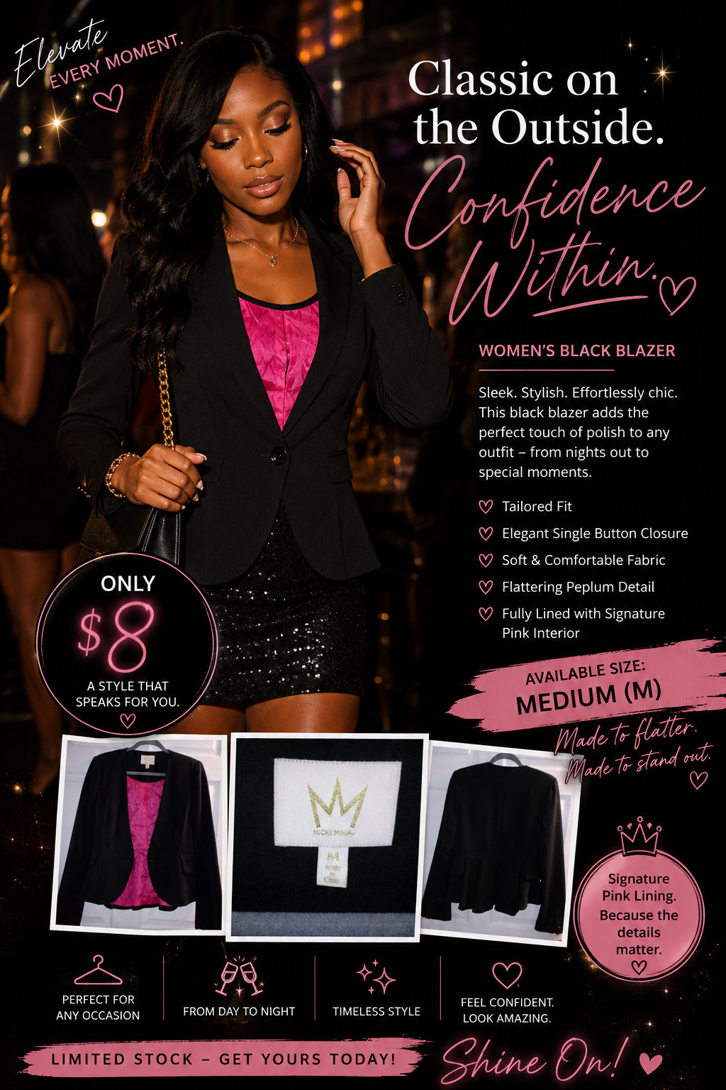 Nicki Minaj Women’s Blazer – Size Medium