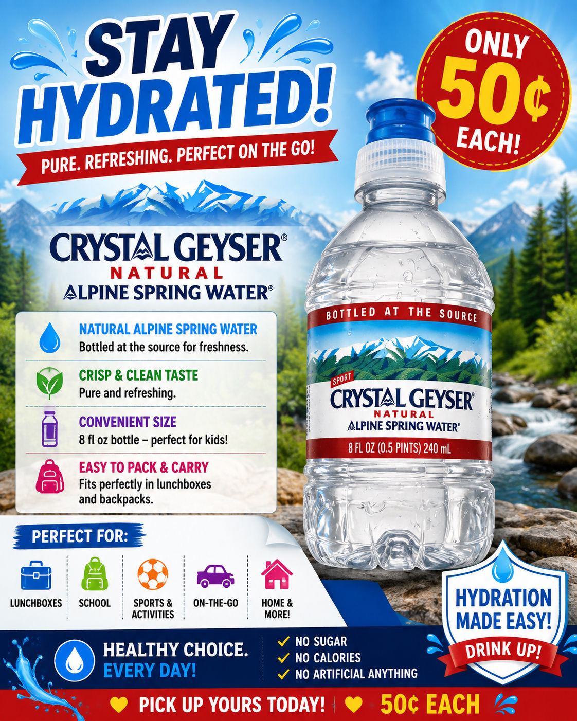 Crystal Geyser Natural Alpine Spring Water