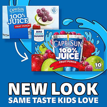 Thumbnail: Capri Sun 100% Juice Fruit Punch Flavored All-Natural Juice Blend - 10 - 6 Fl. O