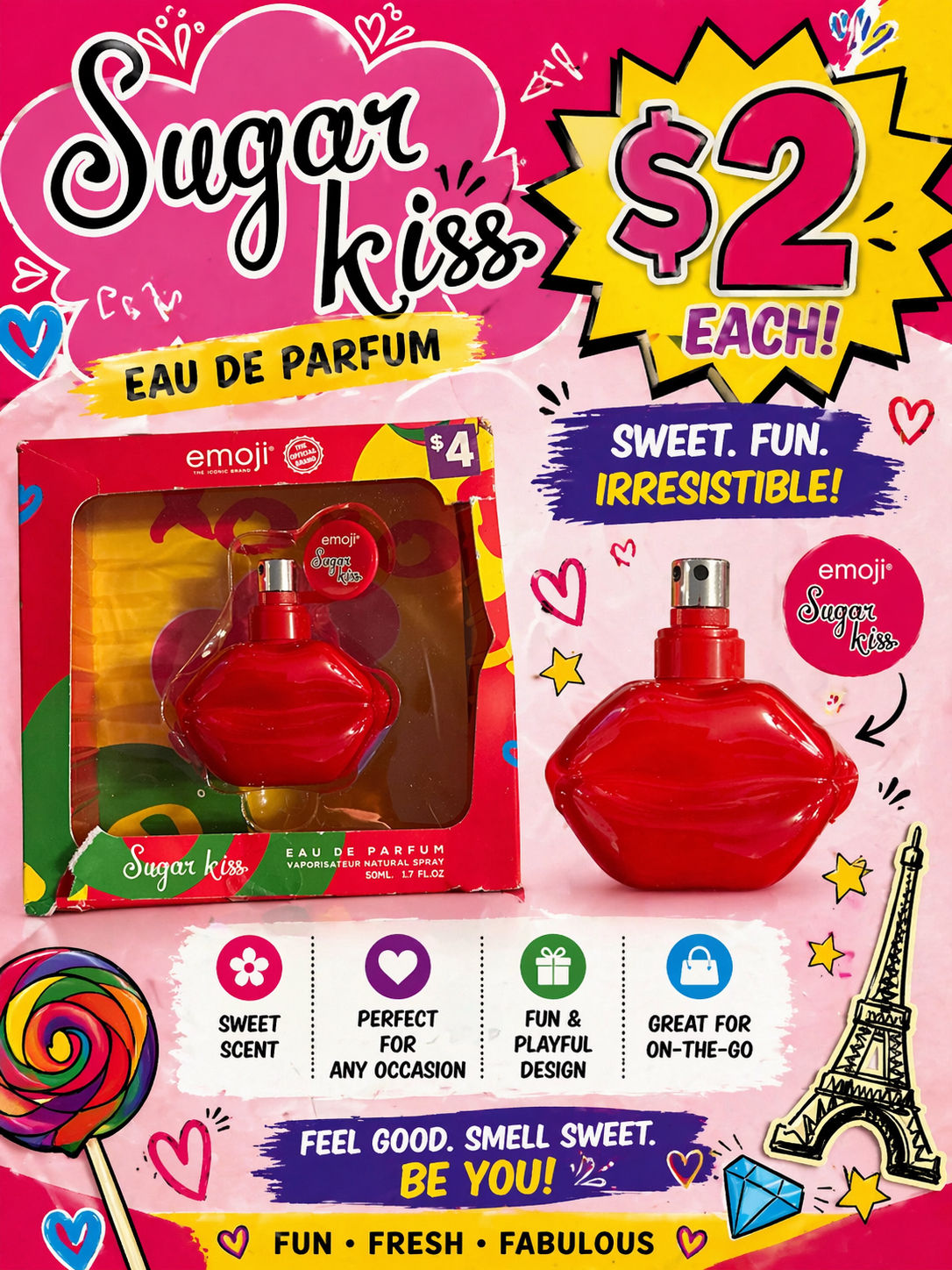 Emoji Sugar Kiss Eau De Parfum – 50ML (Sweet Scent)
