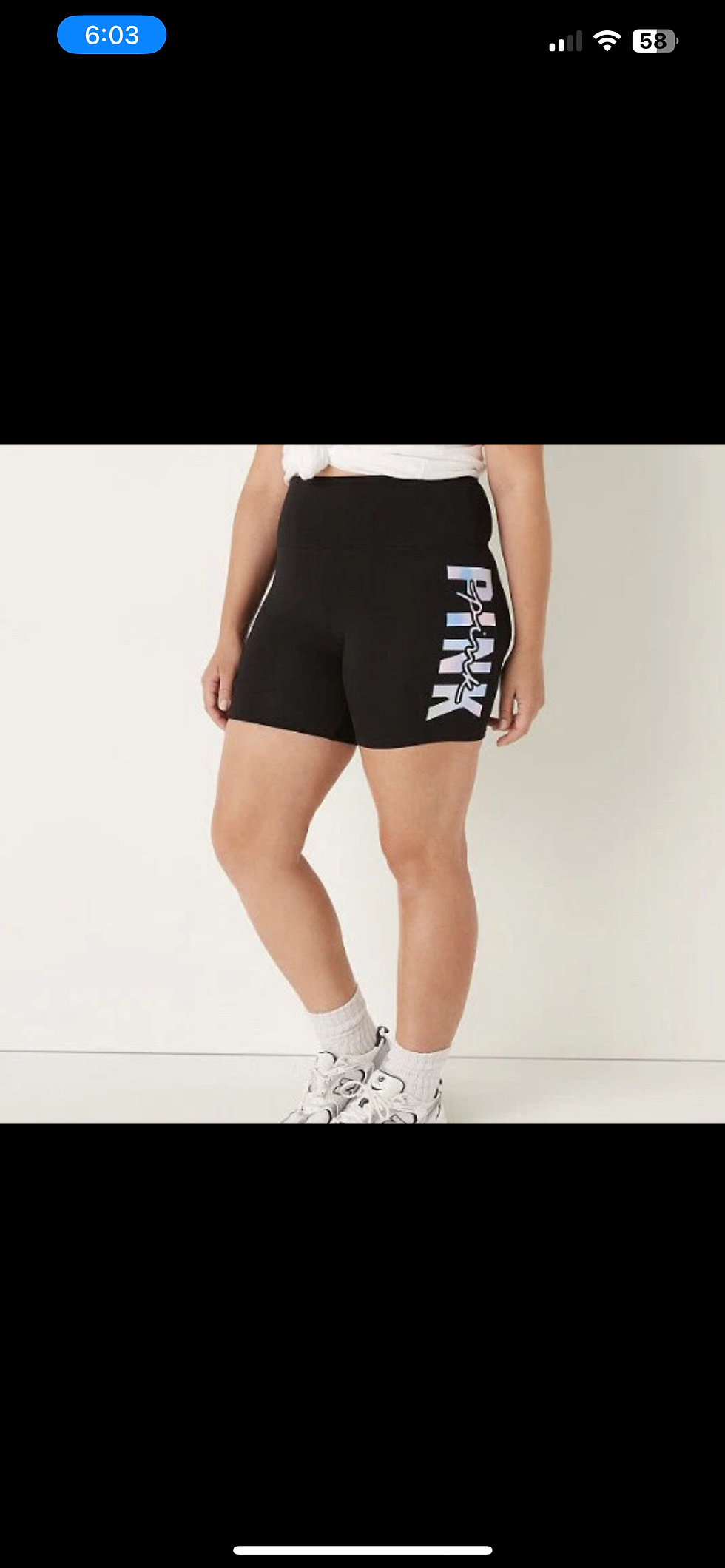 Thumbnail: VS VICTORIAS SECRET PINK HIGH WAIST BIKE SHORT SHORTIE PURE BLACK BLURRED small