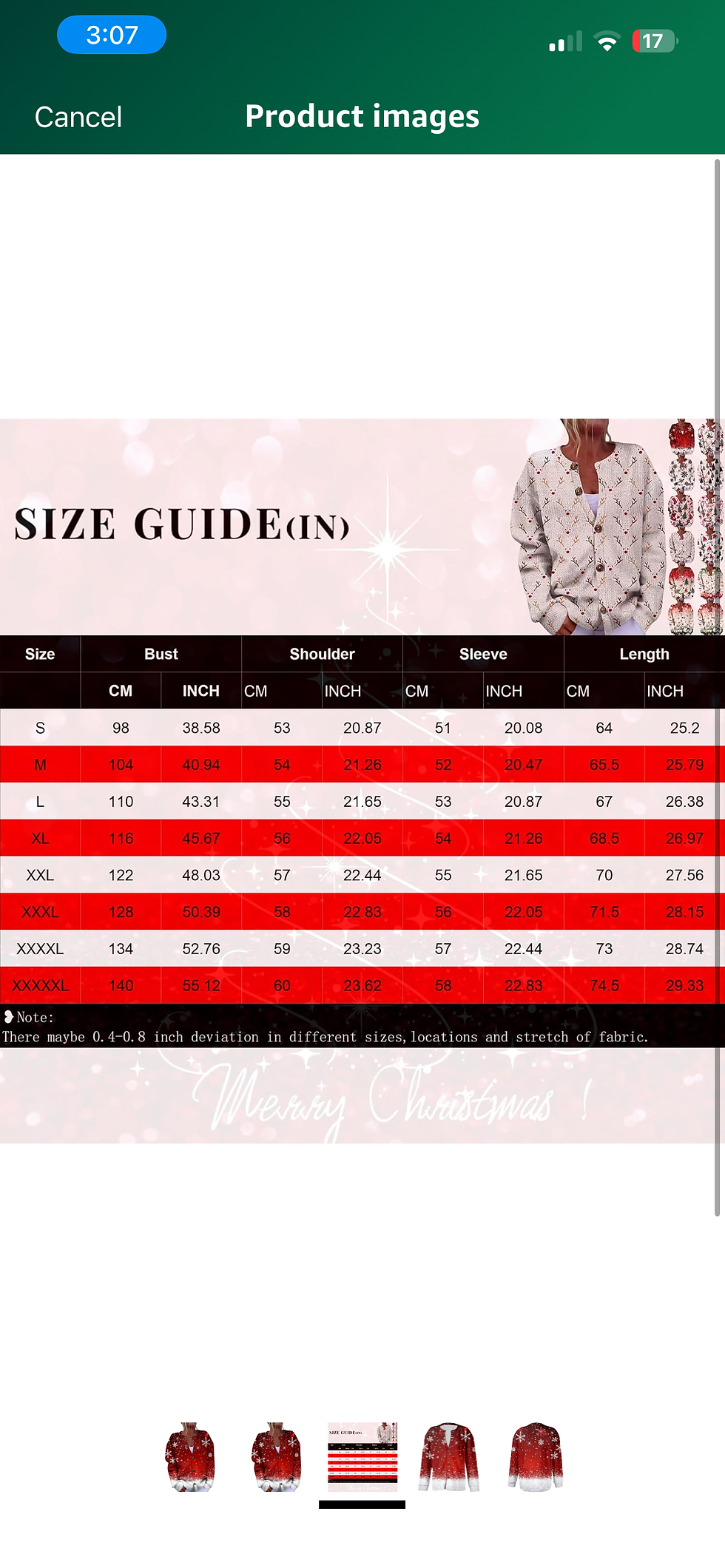 Thumbnail: Women’s Ugly Christmas Sweater – Chunky Oversized Cardigan – Cute Knit Graphic H