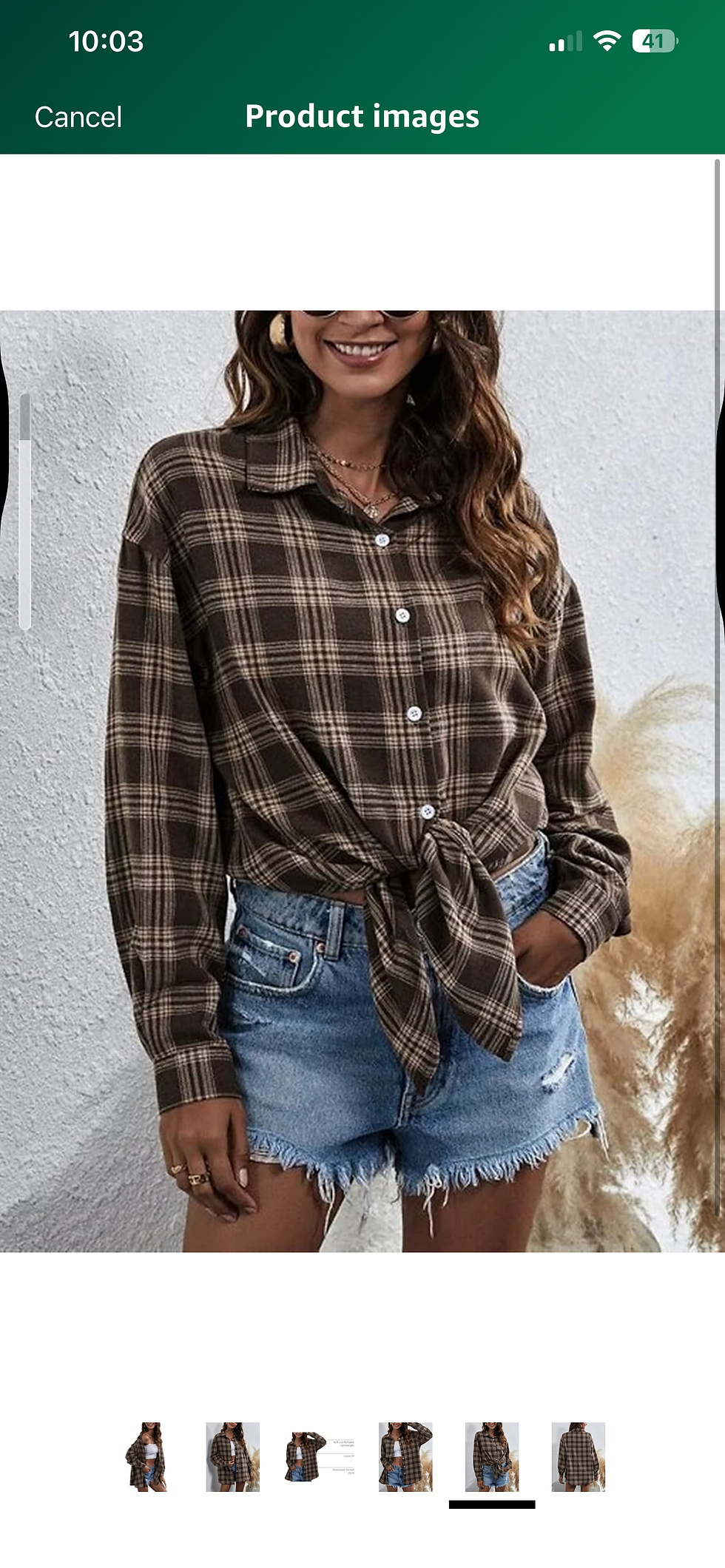 Thumbnail: HangNiFang Womens Flannel Plaid Shirts Oversized Button Down Shirts Blouse Tops