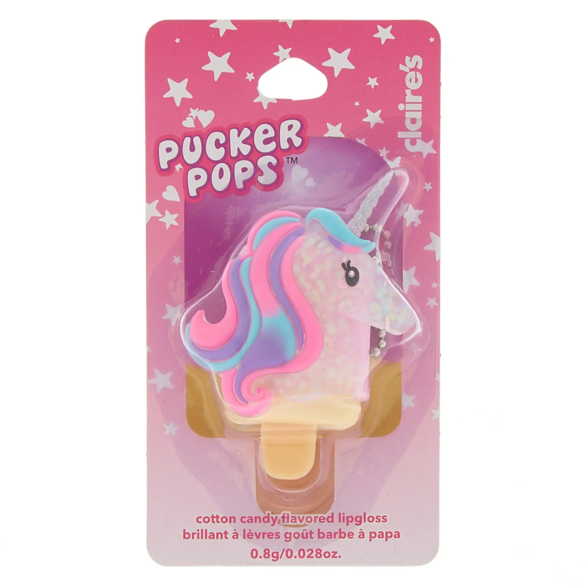 Claire's Pucker Pops Sweet Unicorn Lip Gloss - Cotton Candy
