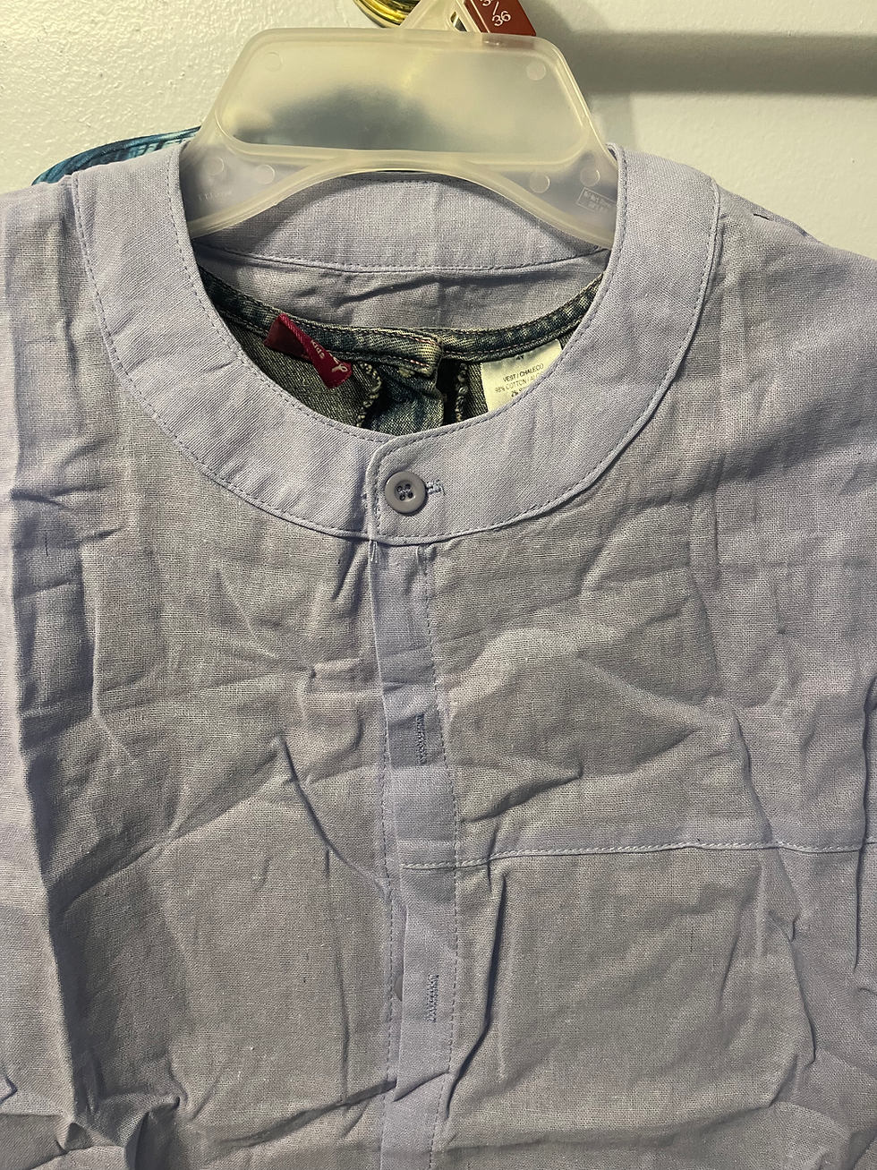 Thumbnail: Mens Mandarin Collar Short Sleeve Shirts Lightweight Button Down Tops Soft Summe