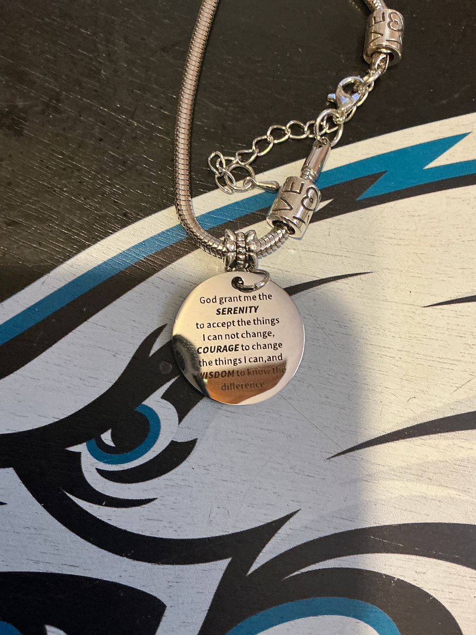 Thumbnail: Serenity Prayer Charm Bracelet – Inspirational Faith Jewelry