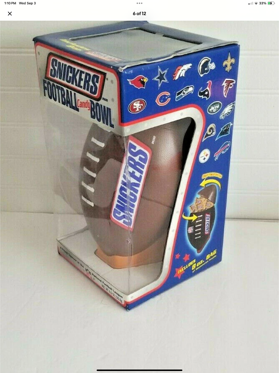 Thumbnail: Snickers Football Candy Bowl Plastic NFL Collectable with Box