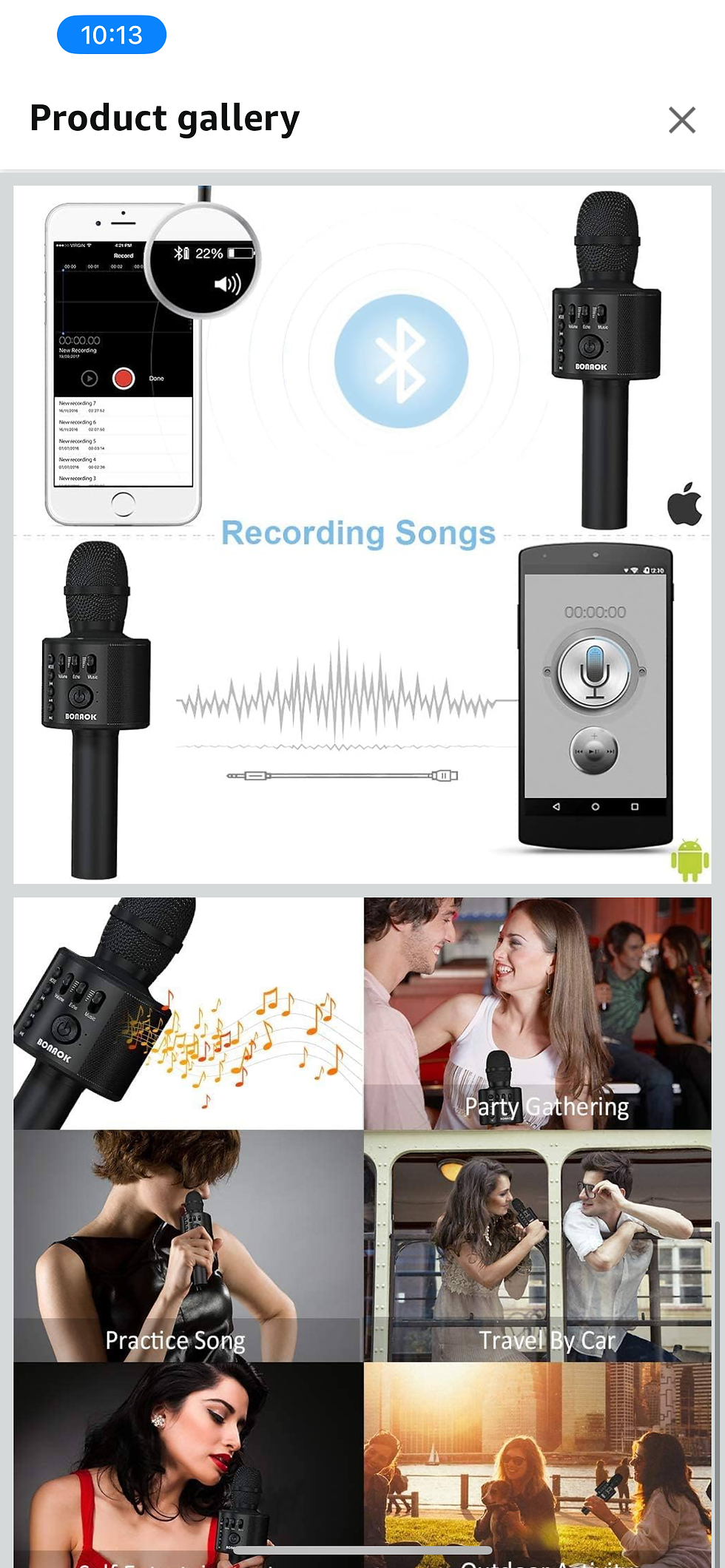 Thumbnail: BONAOK Wireless Bluetooth Karaoke Microphone,3-in-1 Portable Handheld Karaoke Mi