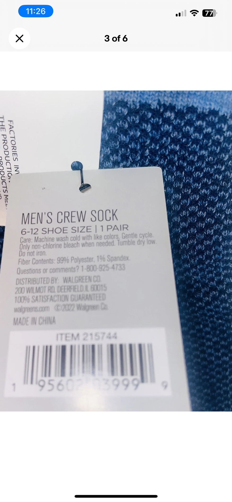 Thumbnail: Westloop Men's Mid Calf Fashion Socks - Blue & Dark Blue Size 6-12