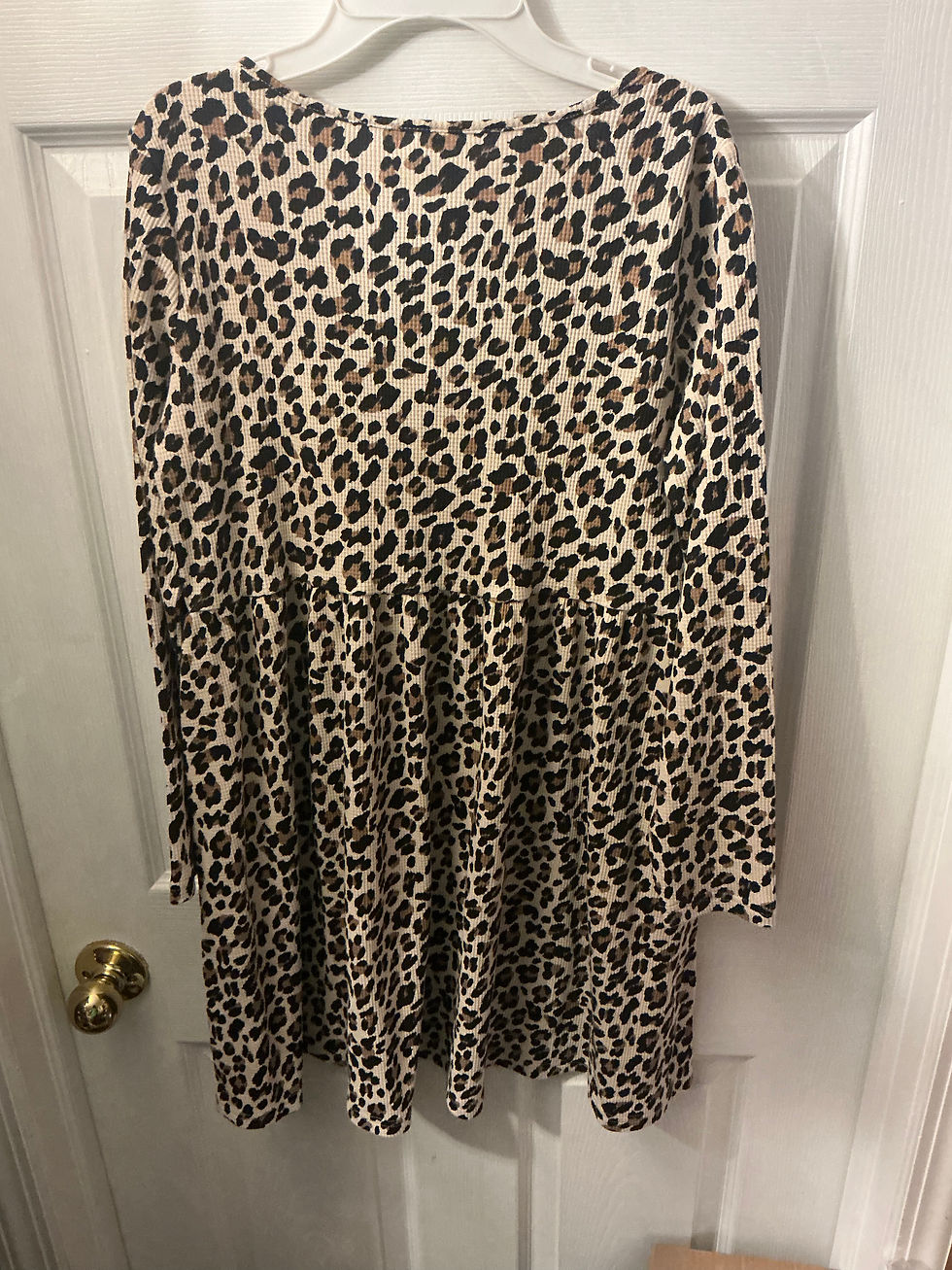 Thumbnail: Women’s Leopard Print Long Sleeve Dress – Size 2XL (16)