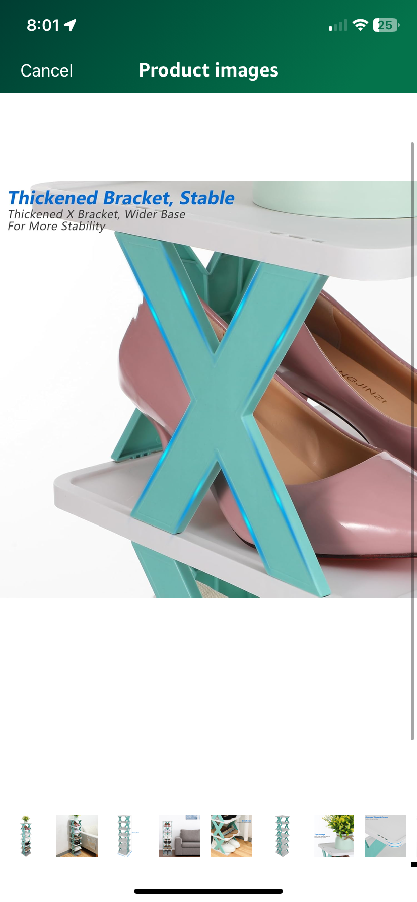 Thumbnail: -Tier Stackable Shoe Rack, Plastic Shoe Storage Organizer Shoe Shelf Narrow Shoe