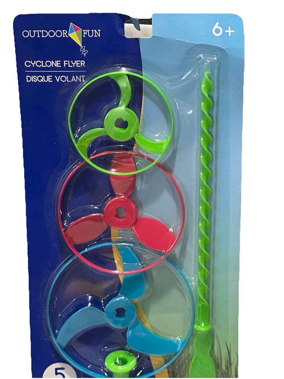 Thumbnail: Cyclone Flyer Flying Helicopter Disc Toy Colorful Kids Fun Outdoor
