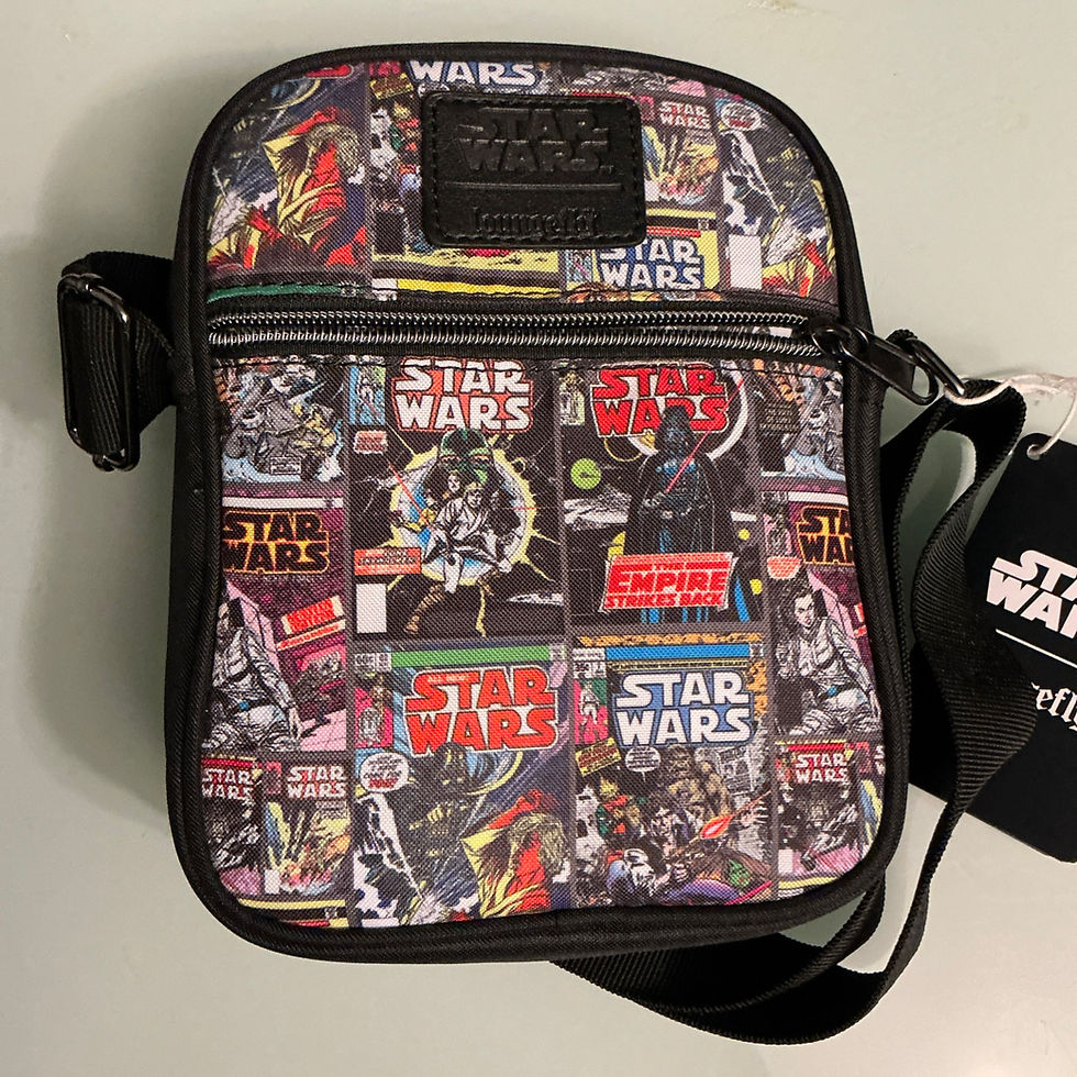 Thumbnail: Loungefly Star Wars Retro Comic Print Darth Vader Crossbody Bag 8”