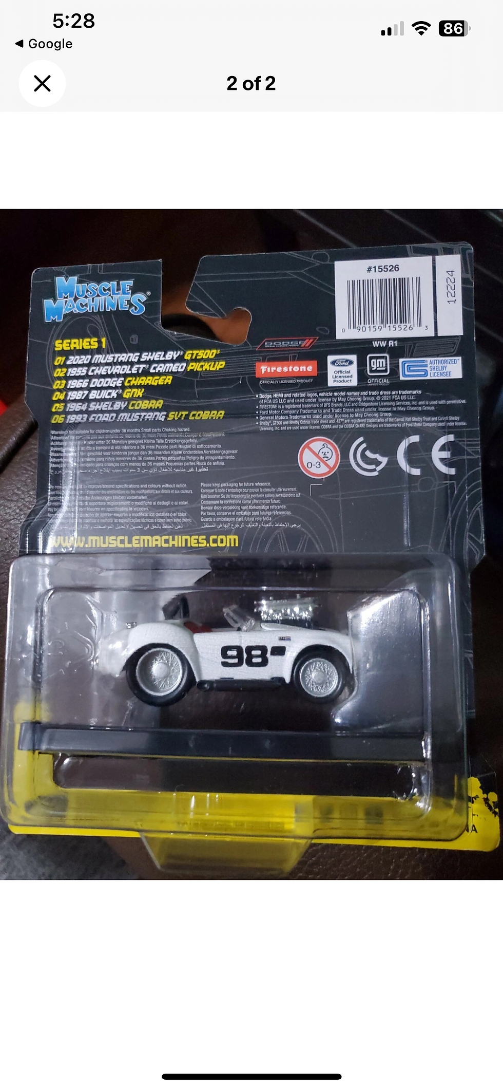 Thumbnail: 2021 Maisto Series 1 Muscle Machines #5 1964 Shelby Cobra 1:64 NEW