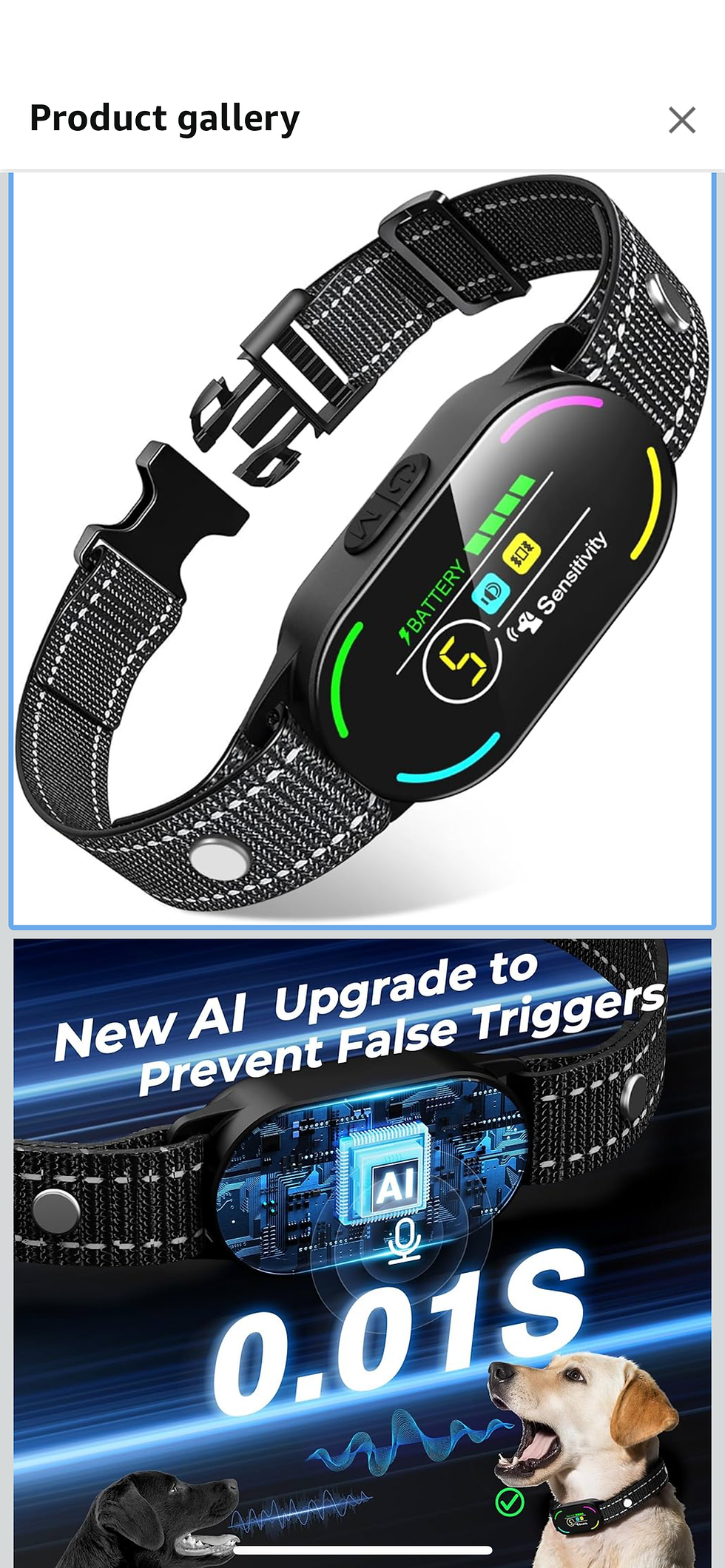 Thumbnail: Dog Bark Collar, Rechargeable Smart Collar, with 4 Adjustable Modes Beep Vibrati